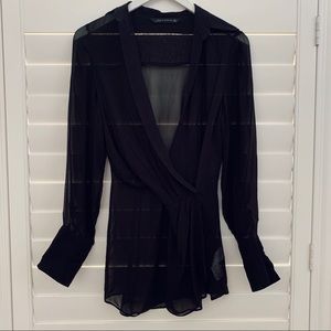 Zara Sheer Surplice Top